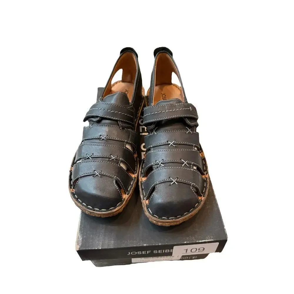 Josef Seibel Women's Black Pulse Rosalie 45 Europian Leather Shoes Size 10.5